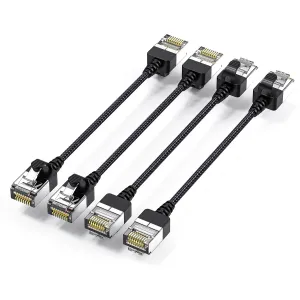 4pack Ultra-Slim Cat6 Series Patch Cables 0.6FT Short,High Speed Slim Ethernet Cable OD 0.12inch,Rj45 Internet Computer LAN Cable, Cat6a Ethernet Cable for PS4,Box,Gaming Switch