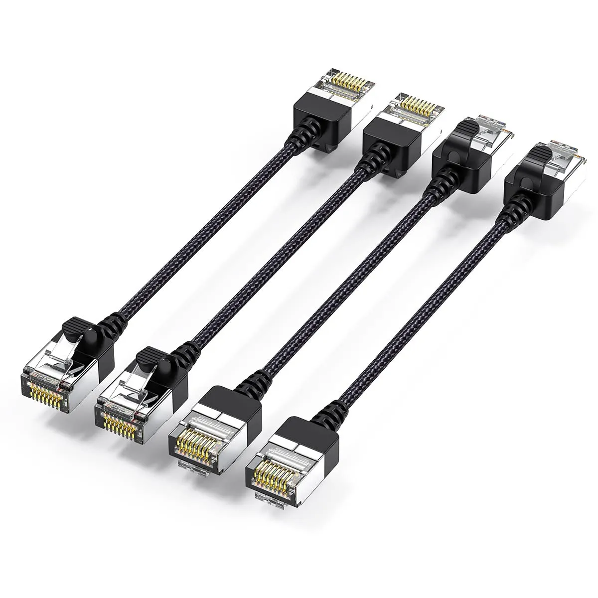 4pack Ultra-Slim Cat6 Series Patch Cables 0.6FT Short,High Speed Slim Ethernet Cable OD 0.12inch,Rj45 Internet Computer LAN Cable, Cat6a Ethernet Cable for PS4,Box,Gaming Switch