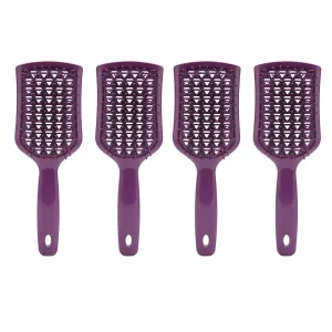 4Pcs Hair Brush Set | Detangling & Massaging Stylist Comb for Dry/Wet Hair | Salon & Home Use | ABS Material, 24.5cm Ergonomic Design