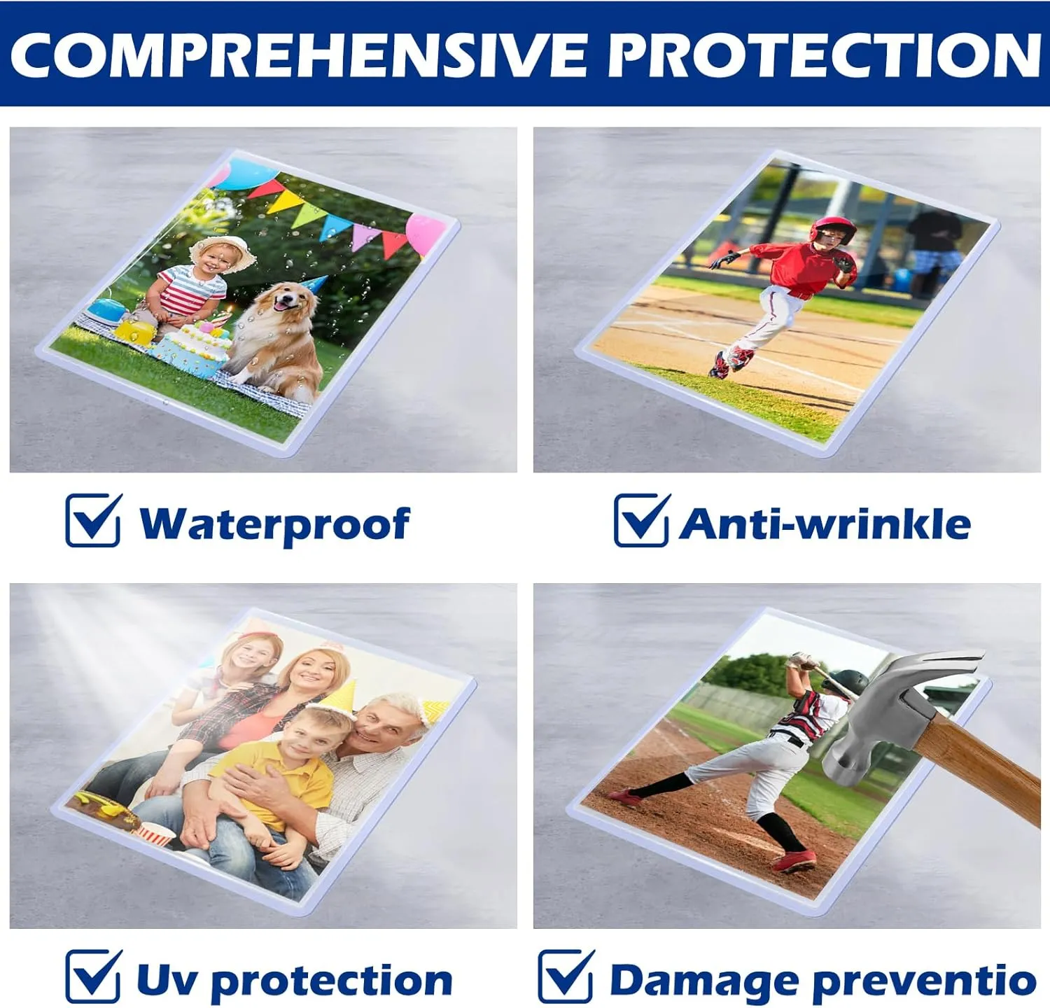 50Pack 4 x 6 Inches Acrylic Post Card Waterproof Photo Holders Rigid Plastic Cards Sleeve Protectors Clear Acrylic Sleeve for Cards Baseball Photos Postcard Clear Double Sided Frames Display(50 Pcs)