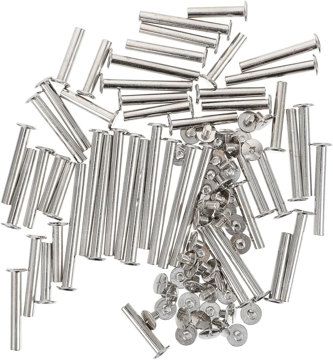 50Sets Plated Scrapbook Binding Screws Screw Posts for Leather Craft and Projects Various Each