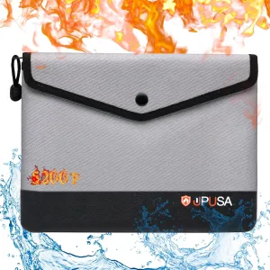 5200℉ Fireproof Document Bag Waterproof with Heat Insulated,Money Bag for Important Documents and Valuables,Passport Holder 11" X 7.7"(Grey)