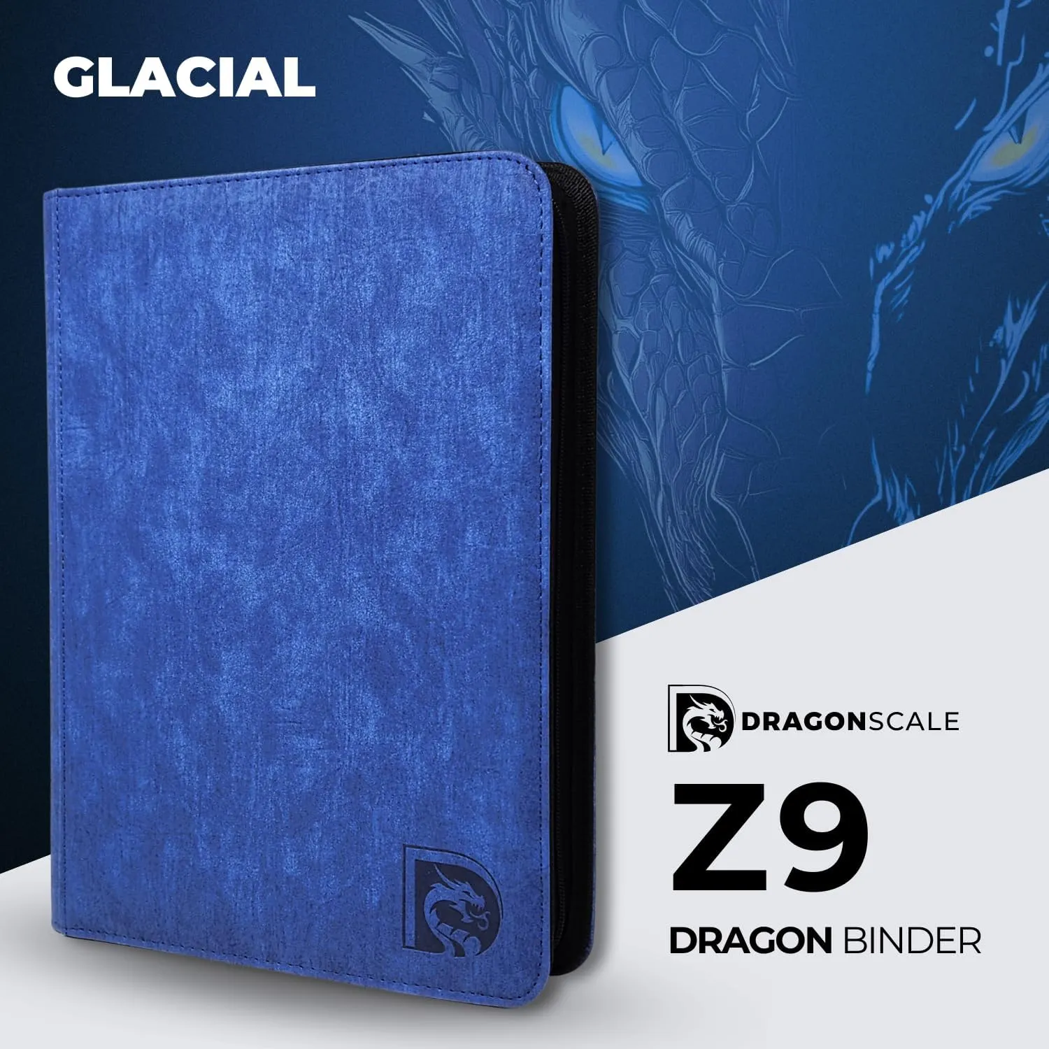 540 Pockets Trading Card Binder, 30 Double Sided Pages, 9 Pockets Per Page, Premium Sleeves Protect and Display Sports Cards, Game Cards - Glacial Blue