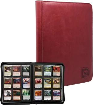 540 Pockets Trading Card Binder, 30 Double Sided Pages, 9 Pockets Per Page, Premium Sleeves Protect and Display Sports Cards, Game Cards - Red Smooth