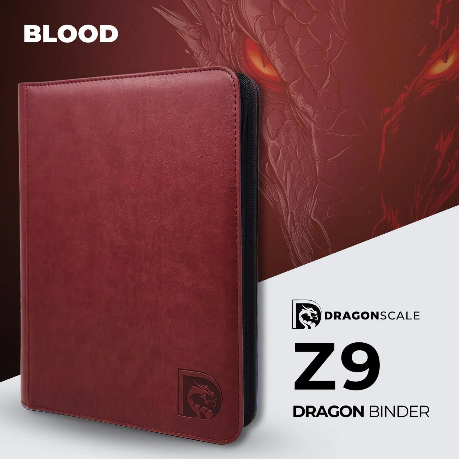 540 Pockets Trading Card Binder, 30 Double Sided Pages, 9 Pockets Per Page, Premium Sleeves Protect and Display Sports Cards, Game Cards - Red Smooth