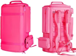 55L Large Padded Ski Backpack, Travel Backpack for Skiing Gear, Professional Ski Boot Bag, Water-Resistant Backpack for Skiing, Ski Gear Bag Backpacks for Boots & Snowboard,Neon Pink