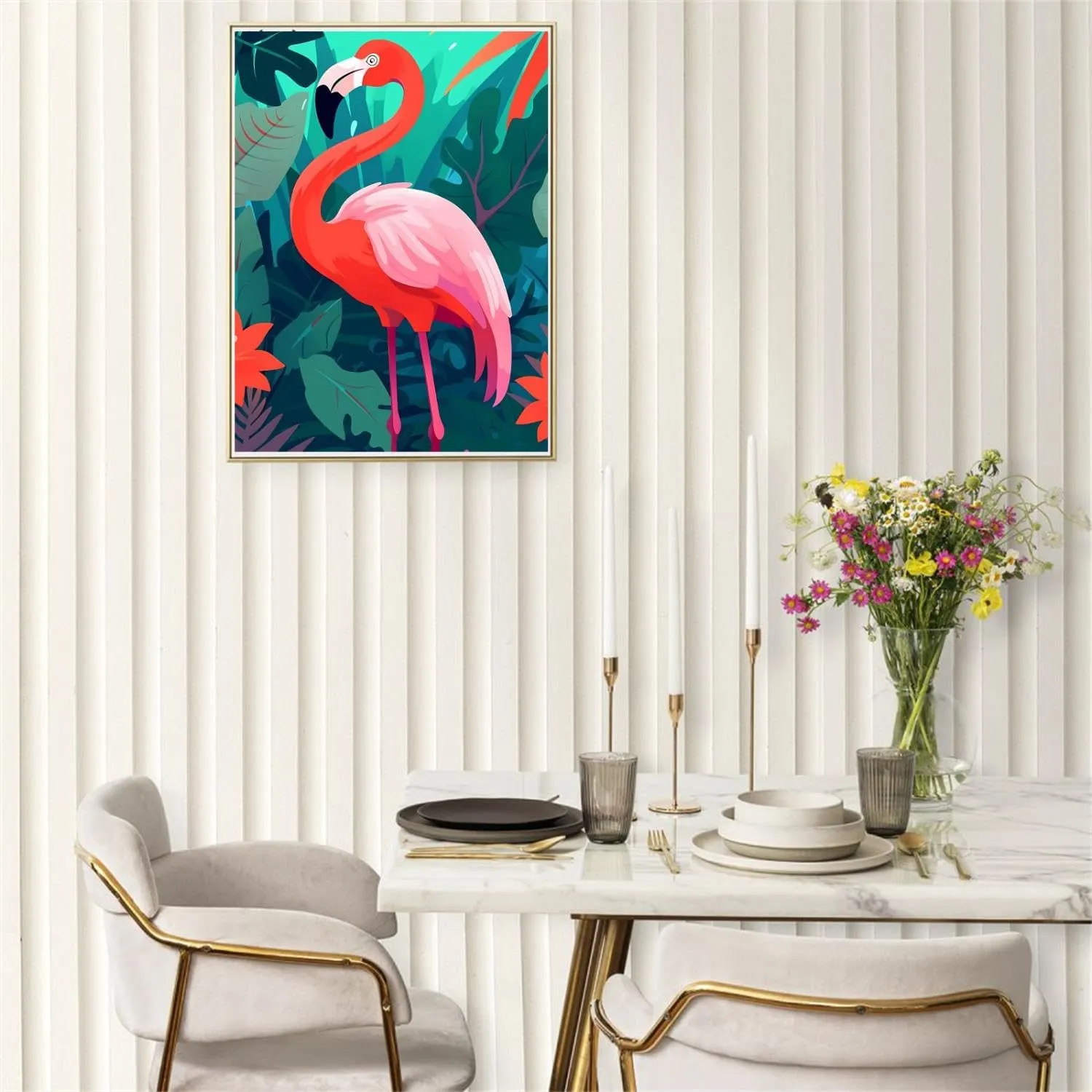 5D Adult Diamond Painting Kit Watercolor Landscape with Windmill and Flowers Diamond Painting Full Diamond Gemstone Painting Suitable for Relieving Emotions Windmill Diamond Dots Art Crafts 18x24 inch
