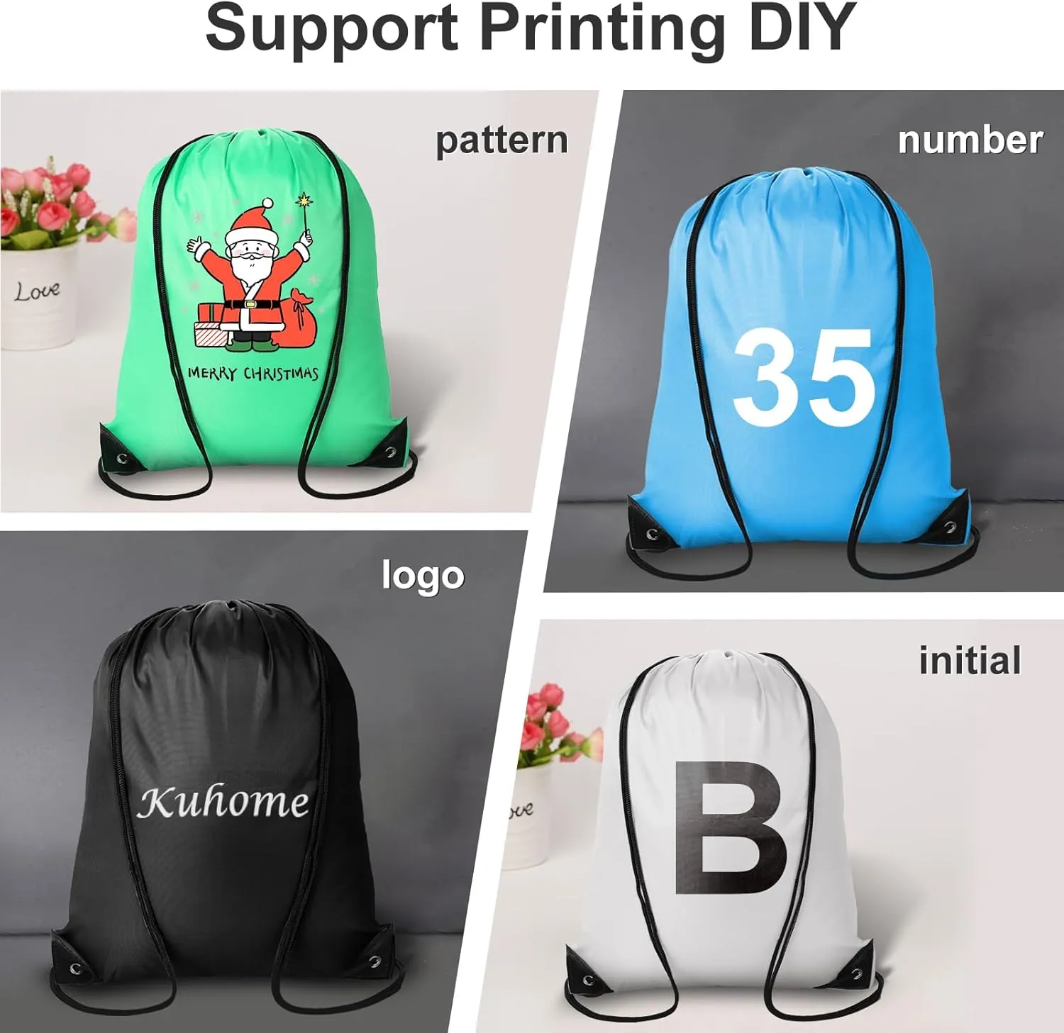 60Pcs Drawstring Backpacks Bulk String Bag Cinch Sack Pack Storage Knapsack Polyester Gift Bags Sports Drawstring Bags for Trip Gym Party Bags(20 Colors)