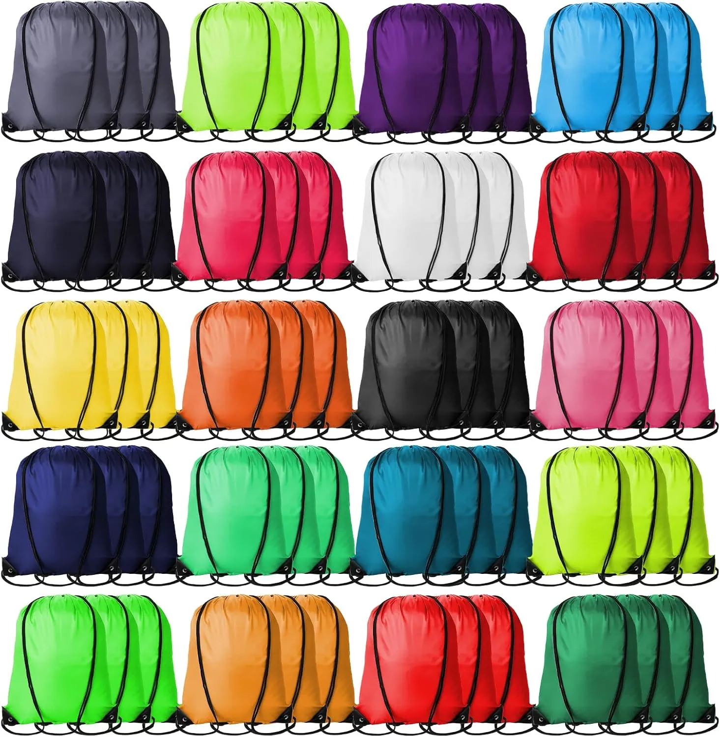 60Pcs Drawstring Backpacks Bulk String Bag Cinch Sack Pack Storage Knapsack Polyester Gift Bags Sports Drawstring Bags for Trip Gym Party Bags(20 Colors)