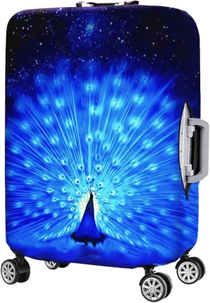 7-Mi Suitcase Cover 3D Print Design Travel Luggage Protector Trolley Case Cover 19"-20" Sleeve, BluePeacock