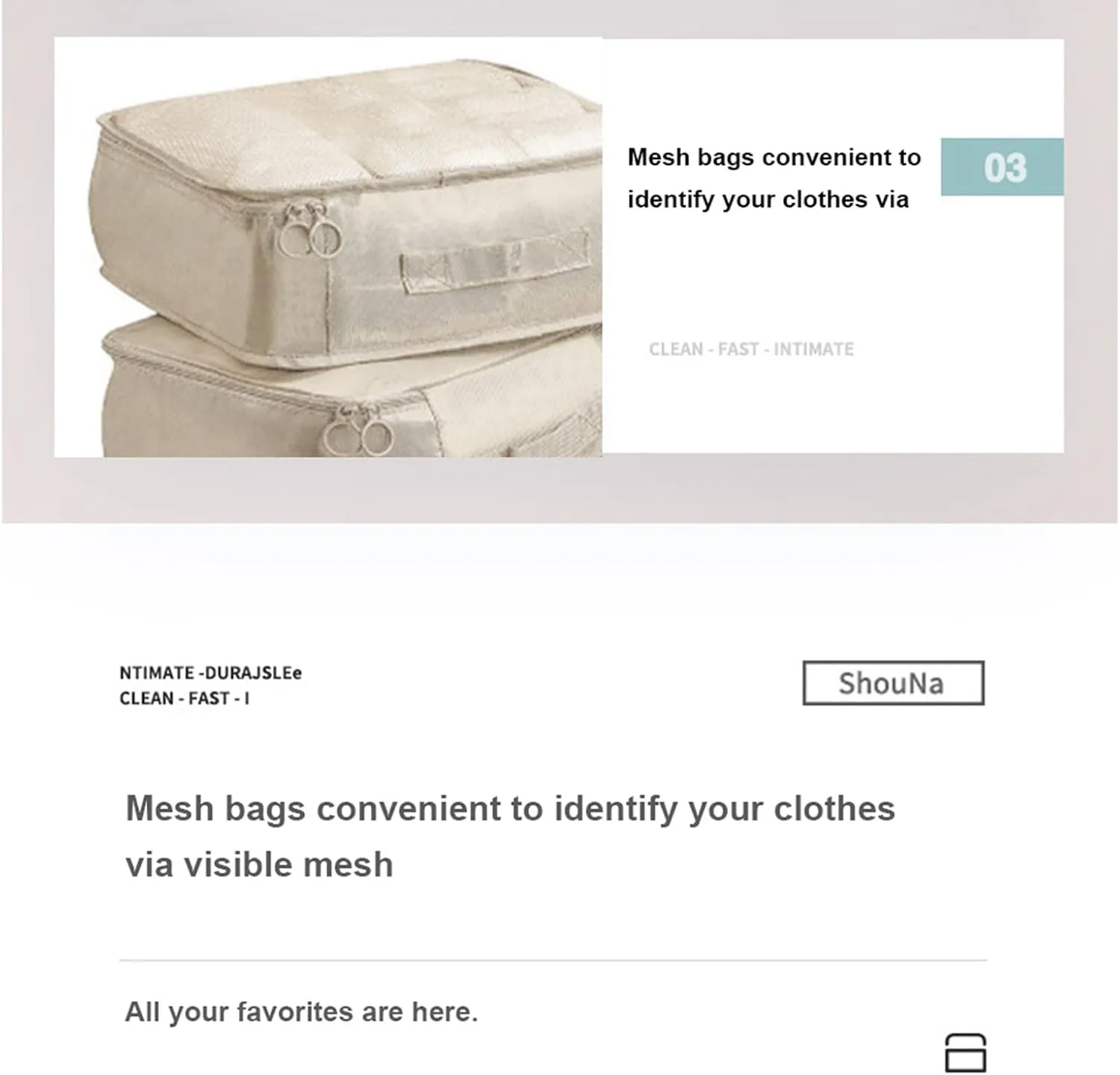 8 Set Packing Cubes, Carry On Luggage Organizer Bags with Shoe Bags Travel Underwear Storage Bag (Beige)