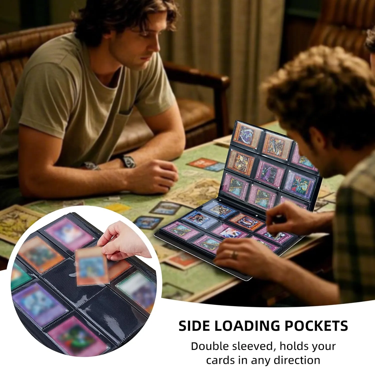 9 Pocket Trading Card Binder, Card Collection Binder for TCG, MTG, Sports Cards, Baseball, Amethyst Dragon Trading Card Book Holder for Collectors, Top Loader Binder