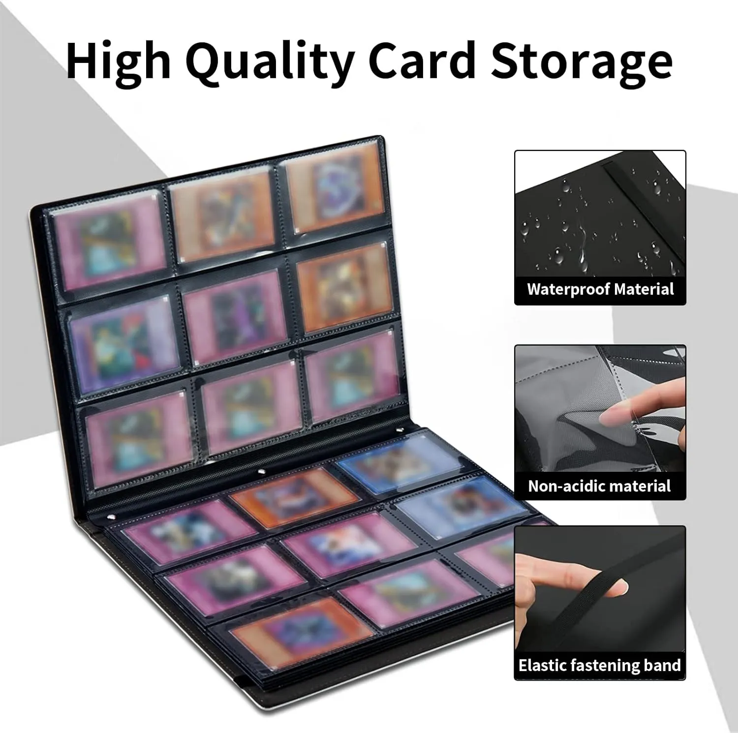 9 Pocket Trading Card Binder,Collection Holder Album Sleeves for Baseball,Sports Card, MTG Cards,Collectible Card Protection,30 Pages Put up to 540 Cards,Bird and Flowers