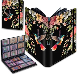 9 Pocket Trading Card Binder,Collection Holder Album Sleeves for Baseball,Sports Card, MTG Cards,Collectible Card Protection,30 Pages Put up to 540 Cards,Bird and Flowers
