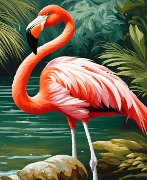 A Flamingo PD (2) - Van-Go Paint-by-Number Kit 60x75cm DIY Frame