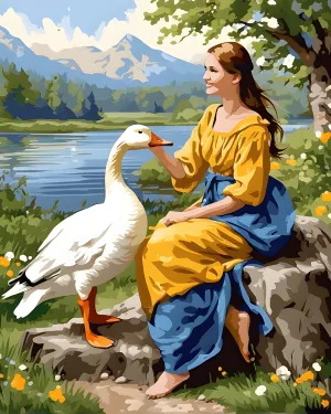A Goose Girl - Van-Go Paint-by-Number Kith 60x75cm DIY Frame
