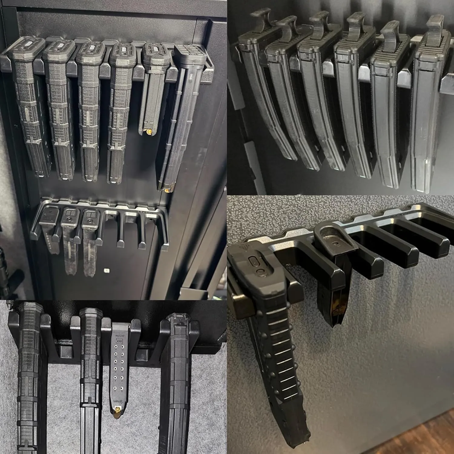 ABS Magazine Holder, Ar Magazine Holder for Gun Safe, Mag Storage Rack for Pmag, Glock, Amend 2, Hexmags, Mftmags, Magpulmag