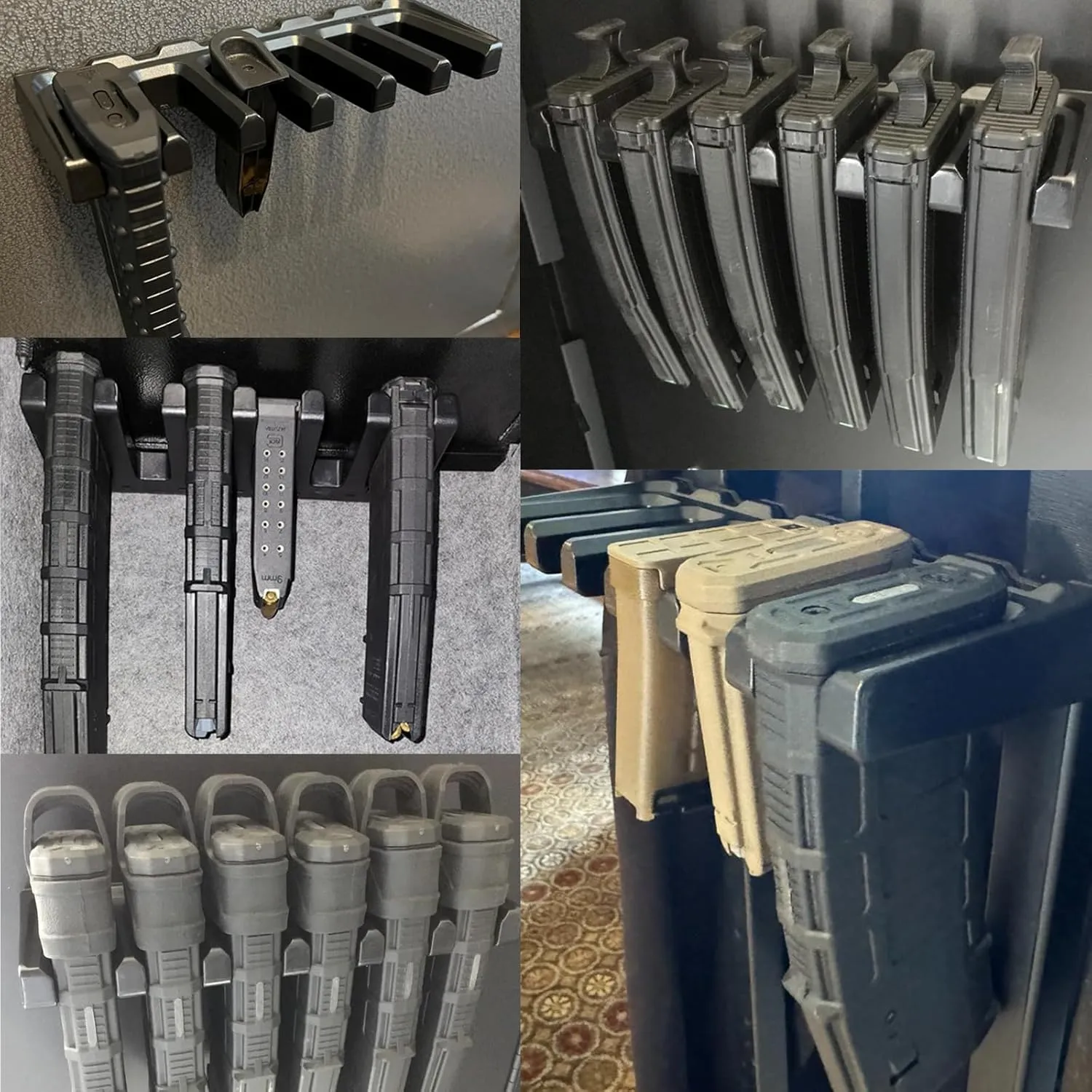 ABS Magazine Holder, Ar Magazine Holder for Gun Safe, Mag Storage Rack for Pmag, Glock, Amend 2, Hexmags, Mftmags, Magpulmag