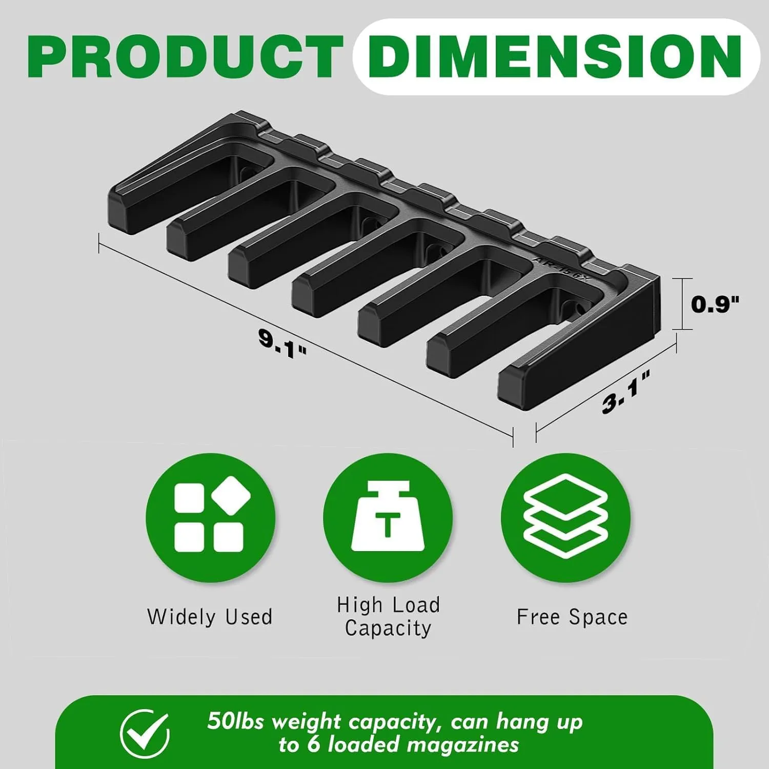 ABS Magazine Holder, Ar Magazine Holder for Gun Safe, Mag Storage Rack for Pmag, Glock, Amend 2, Hexmags, Mftmags, Magpulmag