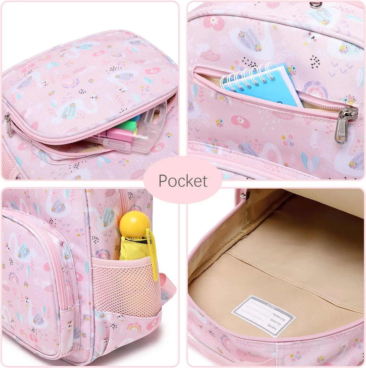 abshoo Swan Backpack for Kid Little Small Girls Bookbag Preschool Toddler Backpack (Swan)