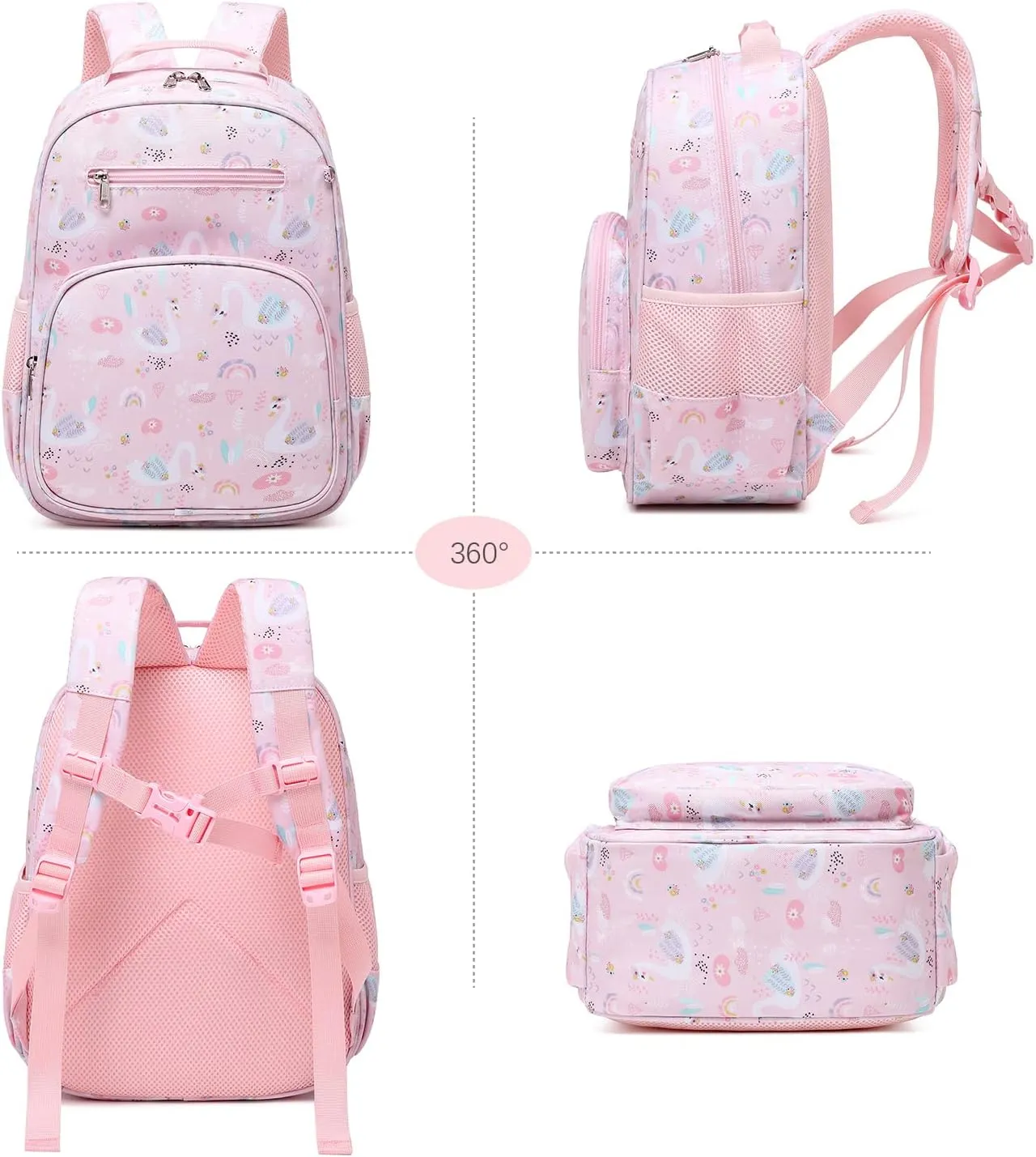 abshoo Swan Backpack for Kid Little Small Girls Bookbag Preschool Toddler Backpack (Swan)