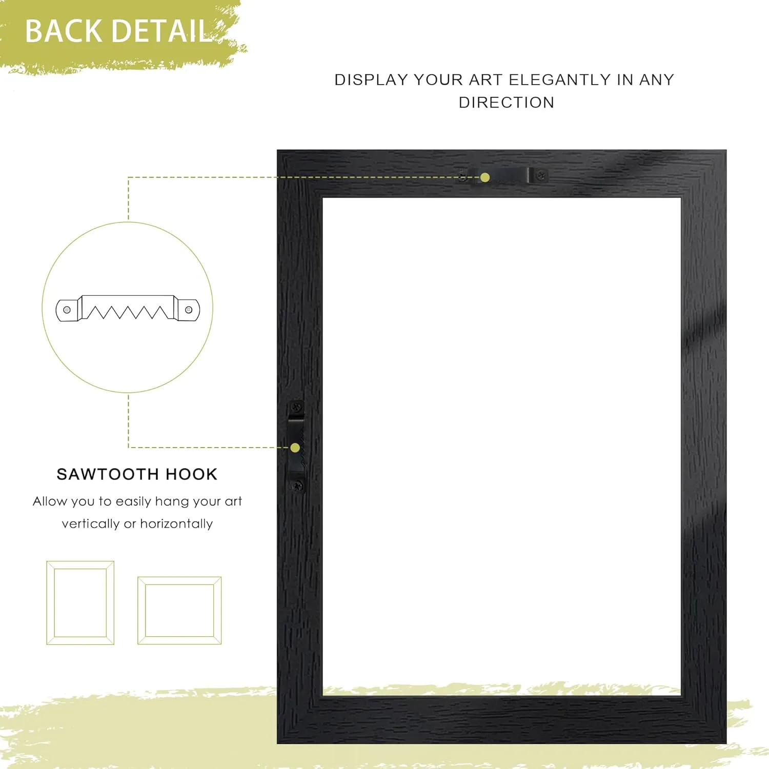 Abtgt 12x16 Canvas Floating Frame with 0.9" Deep, Black Floater Frame for Canvas Paintings with Adhesive, Vertical or Horizontal Wall Art frame for Prints Oil Painting Diamond Decor, 1 Pack.