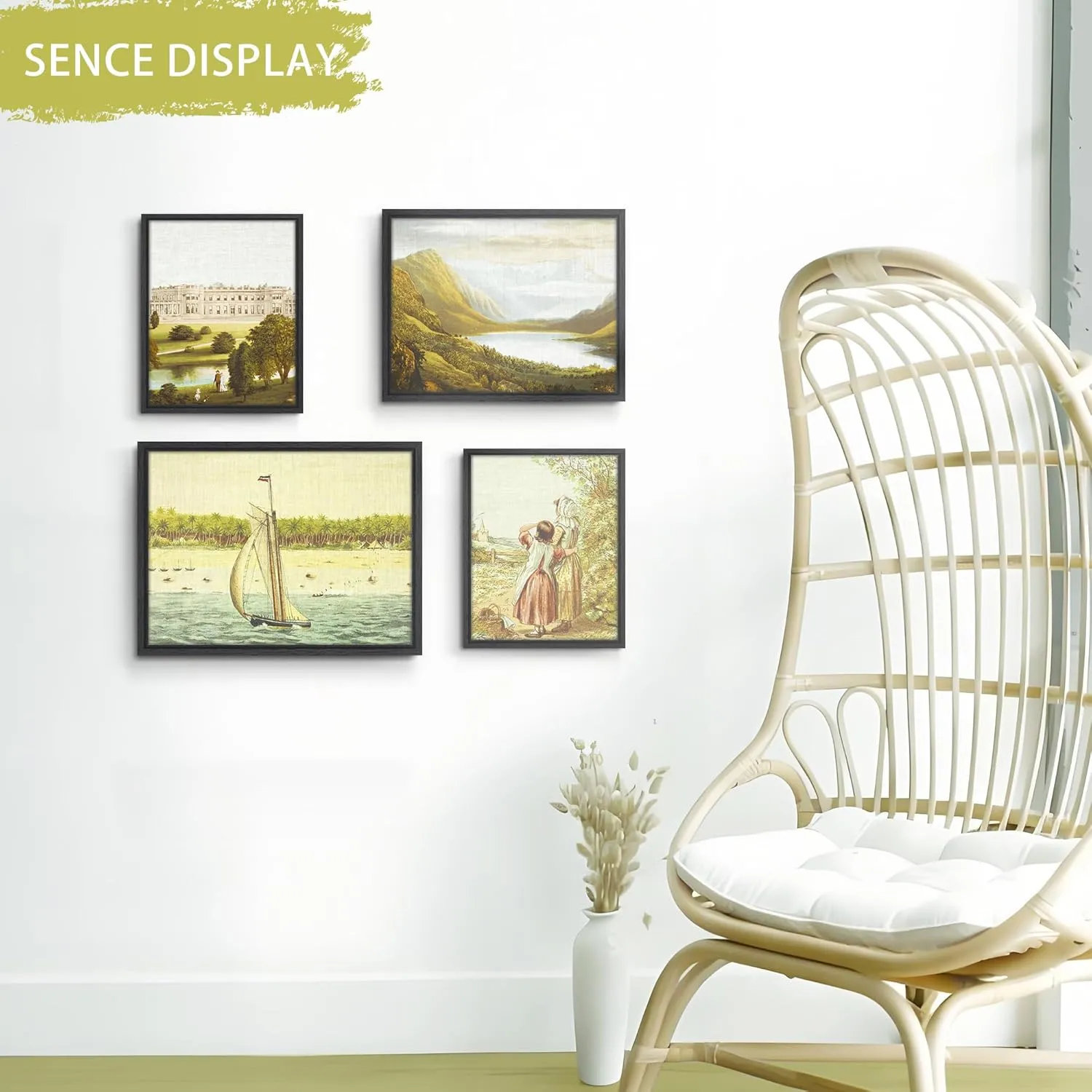 Abtgt 12x16 Canvas Floating Frame with 0.9" Deep, Black Floater Frame for Canvas Paintings with Adhesive, Vertical or Horizontal Wall Art frame for Prints Oil Painting Diamond Decor, 1 Pack.
