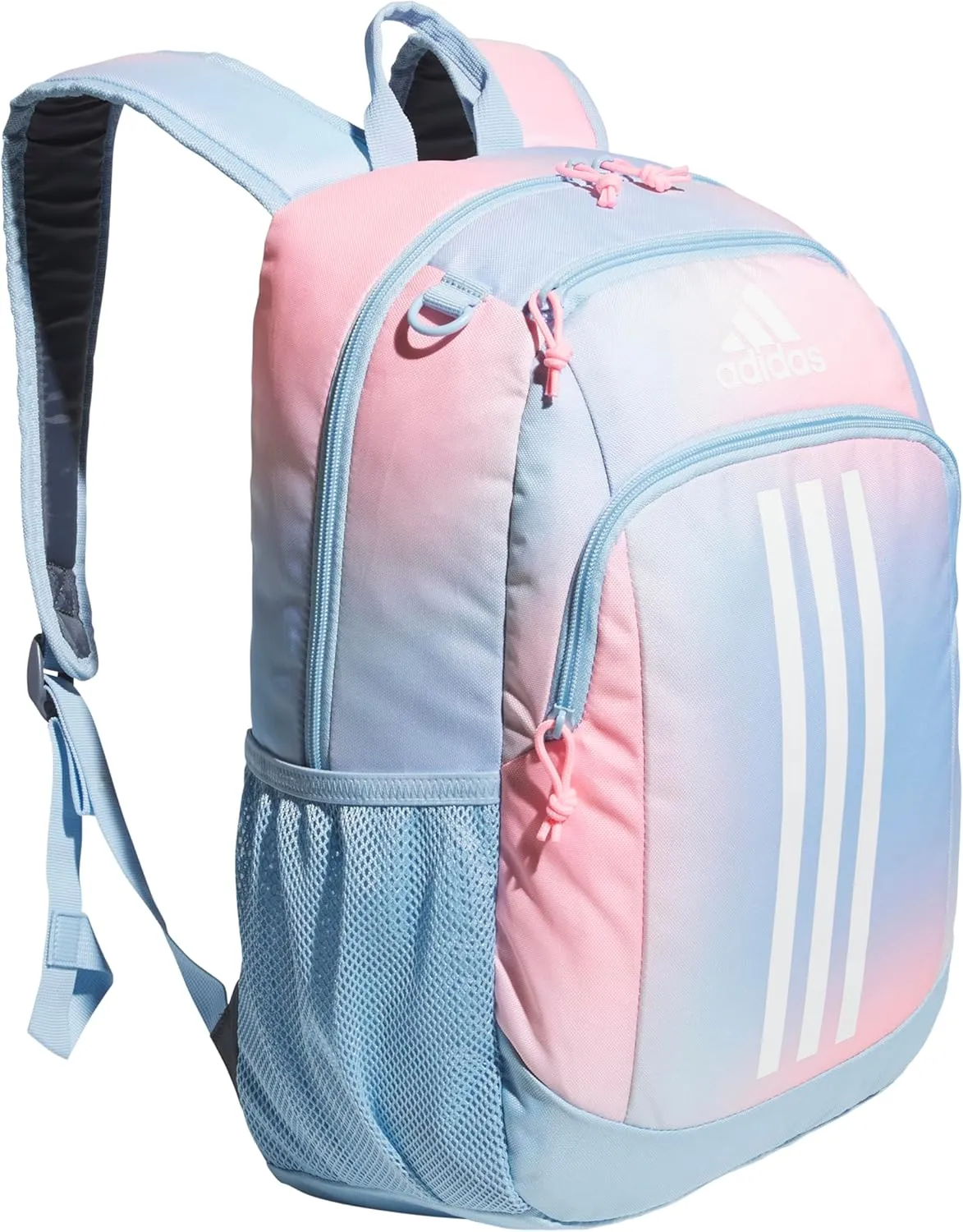 adidas Creator Laptop Backpack for Women and Men, Comfortable and Durable Small Athletic Bag, Dazed Gradient Clear Sky/Clear Sky Blue/Pink Spark, One Size