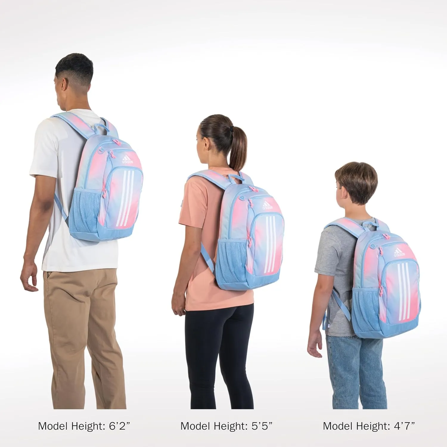 adidas Creator Laptop Backpack for Women and Men, Comfortable and Durable Small Athletic Bag, Dazed Gradient Clear Sky/Clear Sky Blue/Pink Spark, One Size