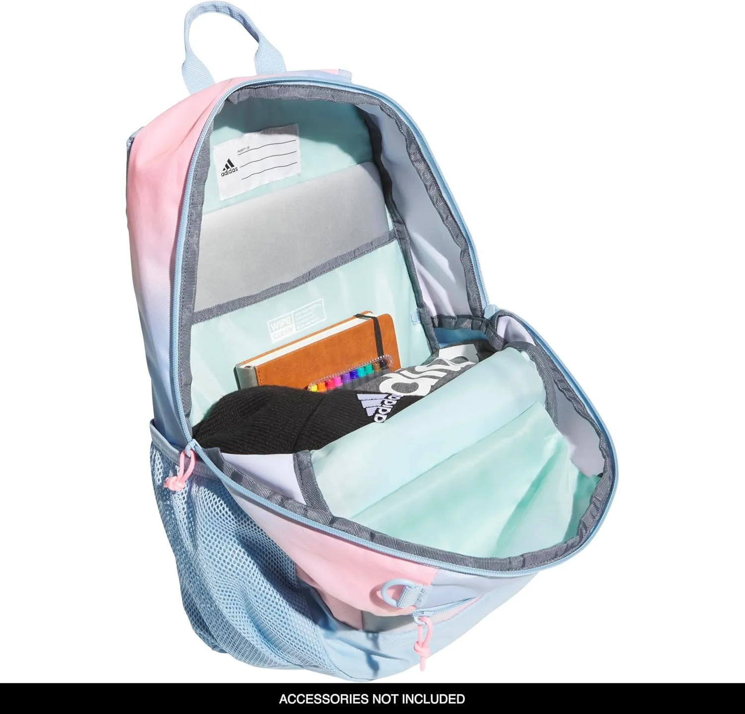 adidas Creator Laptop Backpack for Women and Men, Comfortable and Durable Small Athletic Bag, Dazed Gradient Clear Sky/Clear Sky Blue/Pink Spark, One Size