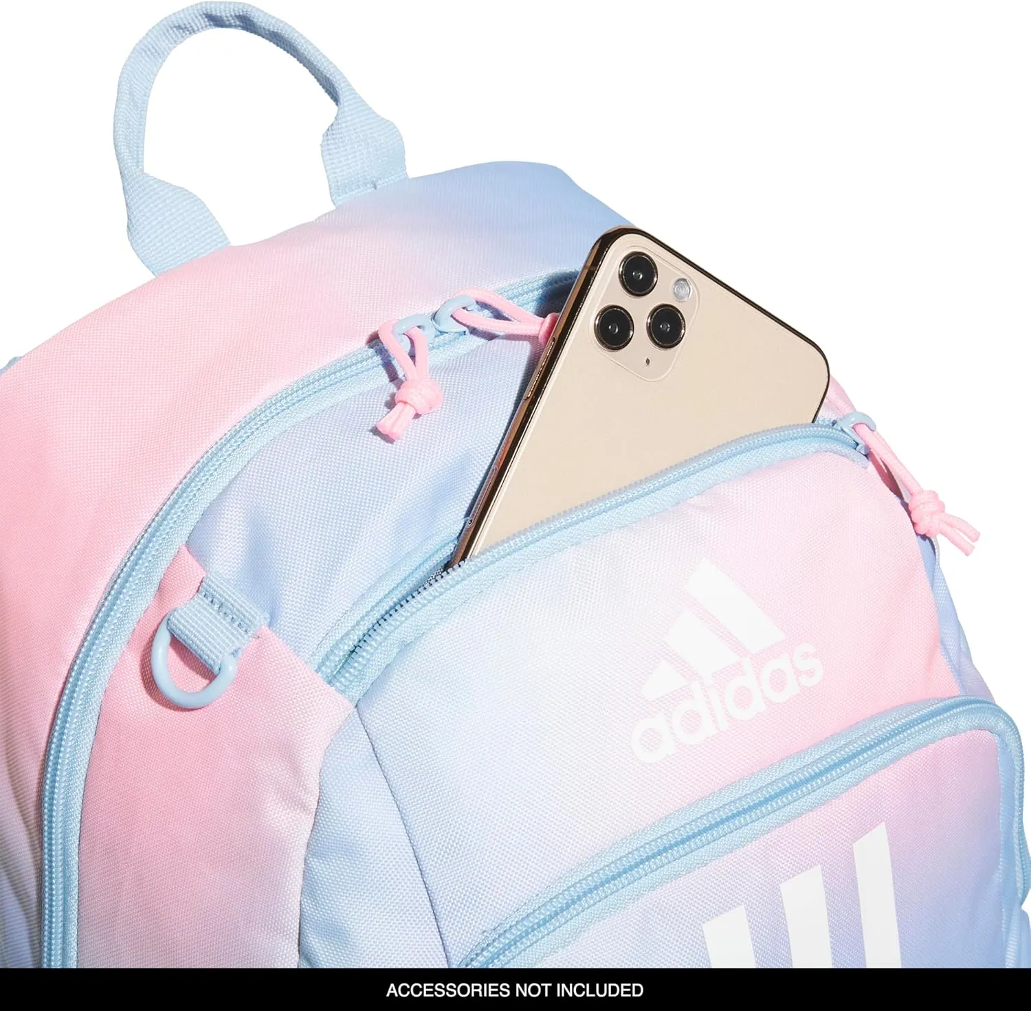 adidas Creator Laptop Backpack for Women and Men, Comfortable and Durable Small Athletic Bag, Dazed Gradient Clear Sky/Clear Sky Blue/Pink Spark, One Size