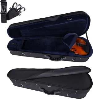 ADM 4/4 Full Size Violin Hard Case Basic Professional Triangular Shape Backpack, Super Light Suspension, Black