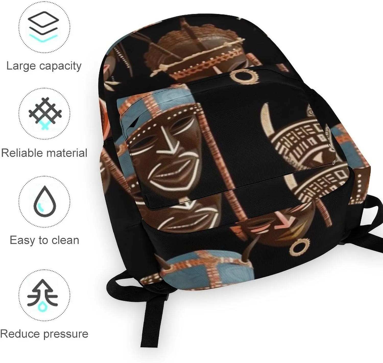 African Ritual Ethnic Tribal Print Laptop Backpacks Casual Shoulder Bag Travel Daypack Fashion for Men Women