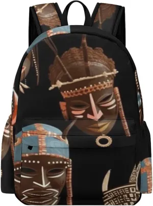 African Ritual Ethnic Tribal Print Laptop Backpacks Casual Shoulder Bag Travel Daypack Fashion for Men Women