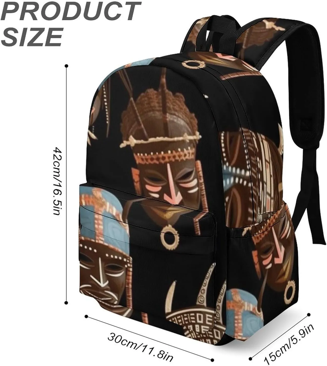 African Ritual Ethnic Tribal Print Laptop Backpacks Casual Shoulder Bag Travel Daypack Fashion for Men Women