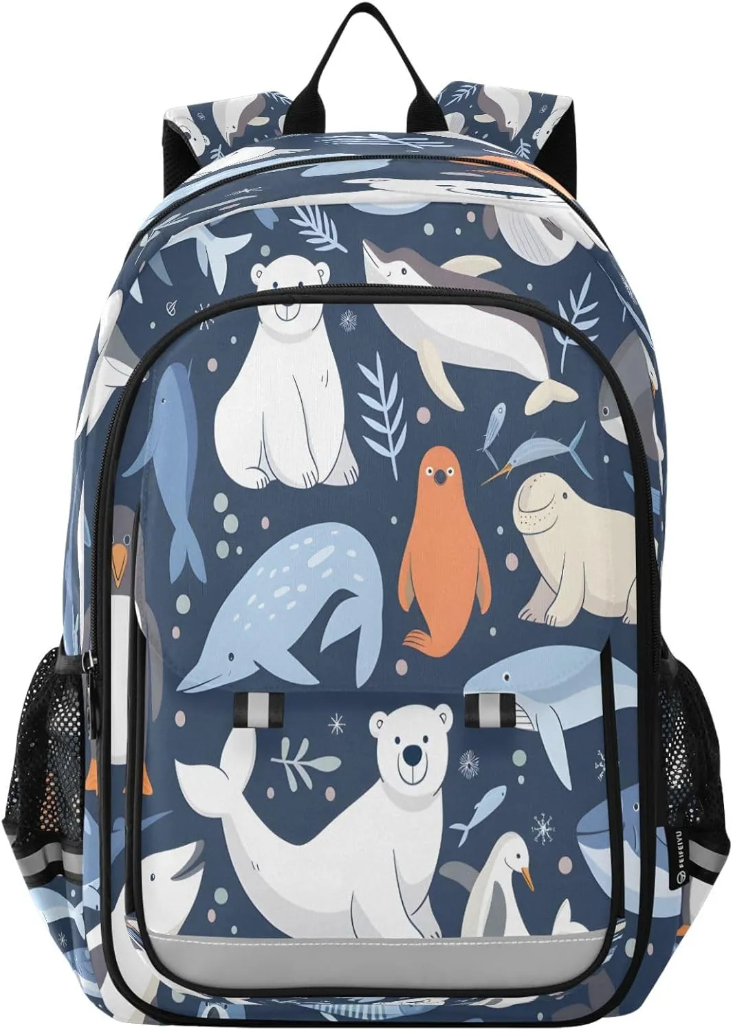 ALAZA Bear Seal Penguin Walrus Whale Fish School Backpacks Travel Laptop Bag Kids Bookbag for Girls Boys Teens Women Men