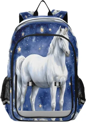 ALAZA Horse Stars School Backpacks Travel Laptop Bag Kids Bookbag for Girls Boys Teens Women Men