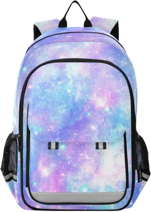 ALAZA Rainbow Galaxy Star Tie Dye Print Laptop Backpack Purse for Women Men School Bag 17 Inch Bookbag Student Boys Girls Travel Casual Daypack