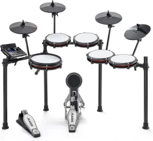 Alesis Nitro Max Kit 10 Piece Electric Drum Set with Quiet Mesh Pads, 10" Dual Zone Snare, Bluetooth, 440  Sounds, Drumeo, USB MIDI, Kick Pedal