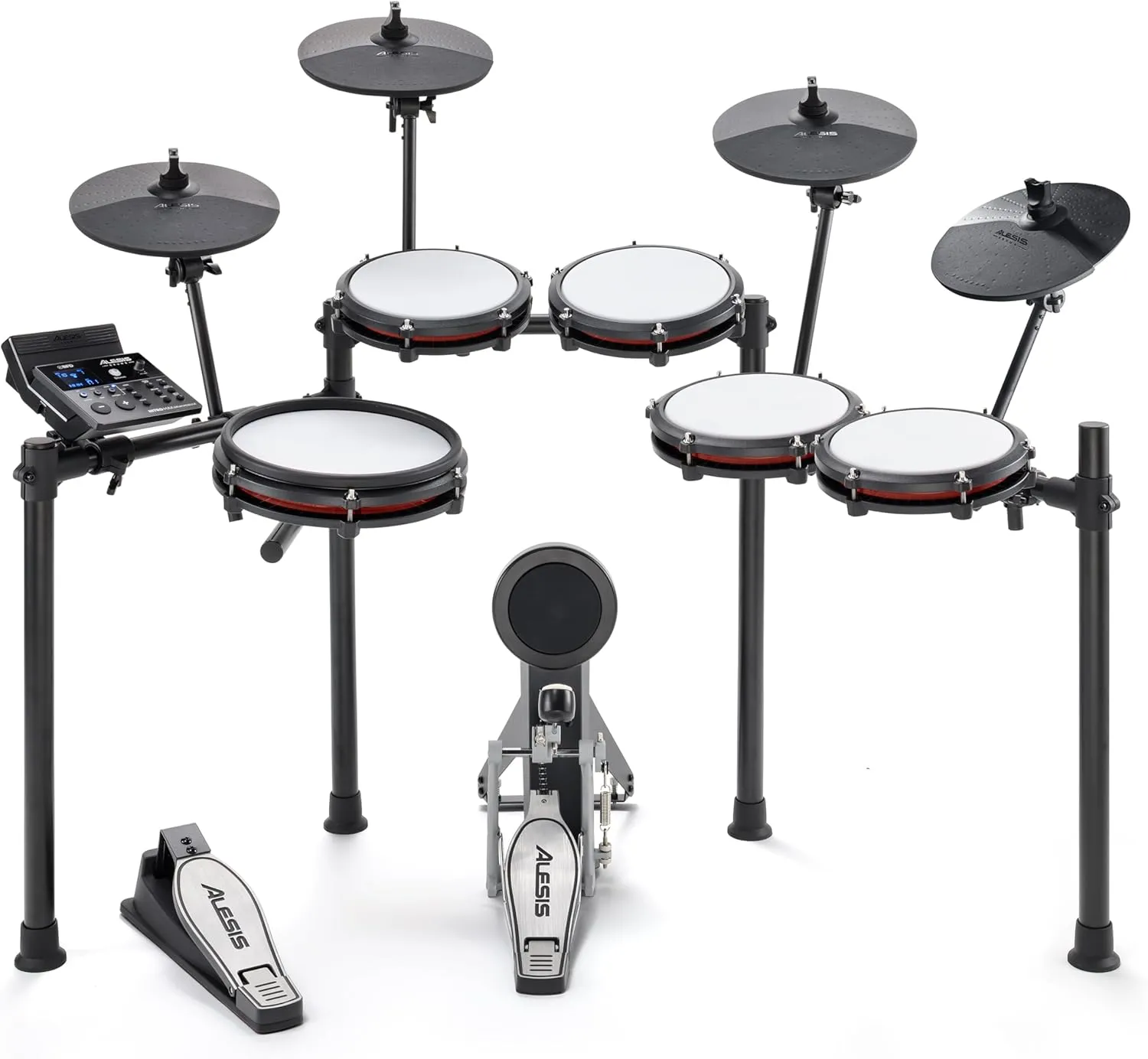 Alesis Nitro Max Kit 10 Piece Electric Drum Set with Quiet Mesh Pads, 10" Dual Zone Snare, Bluetooth, 440  Sounds, Drumeo, USB MIDI, Kick Pedal