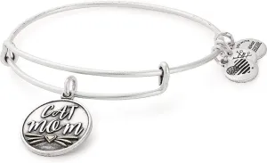 Alex and Ani Expandable Wire Bangle Bracelet for Women, Dog or Cat Mom Charm, Rafaelian Finish, 2 to 3.5 in
