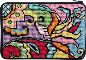 Alice Peterson Stitch & Zip Needlepoint Purse/Cosmetic Case Kit - SZ614 Modern Tulip