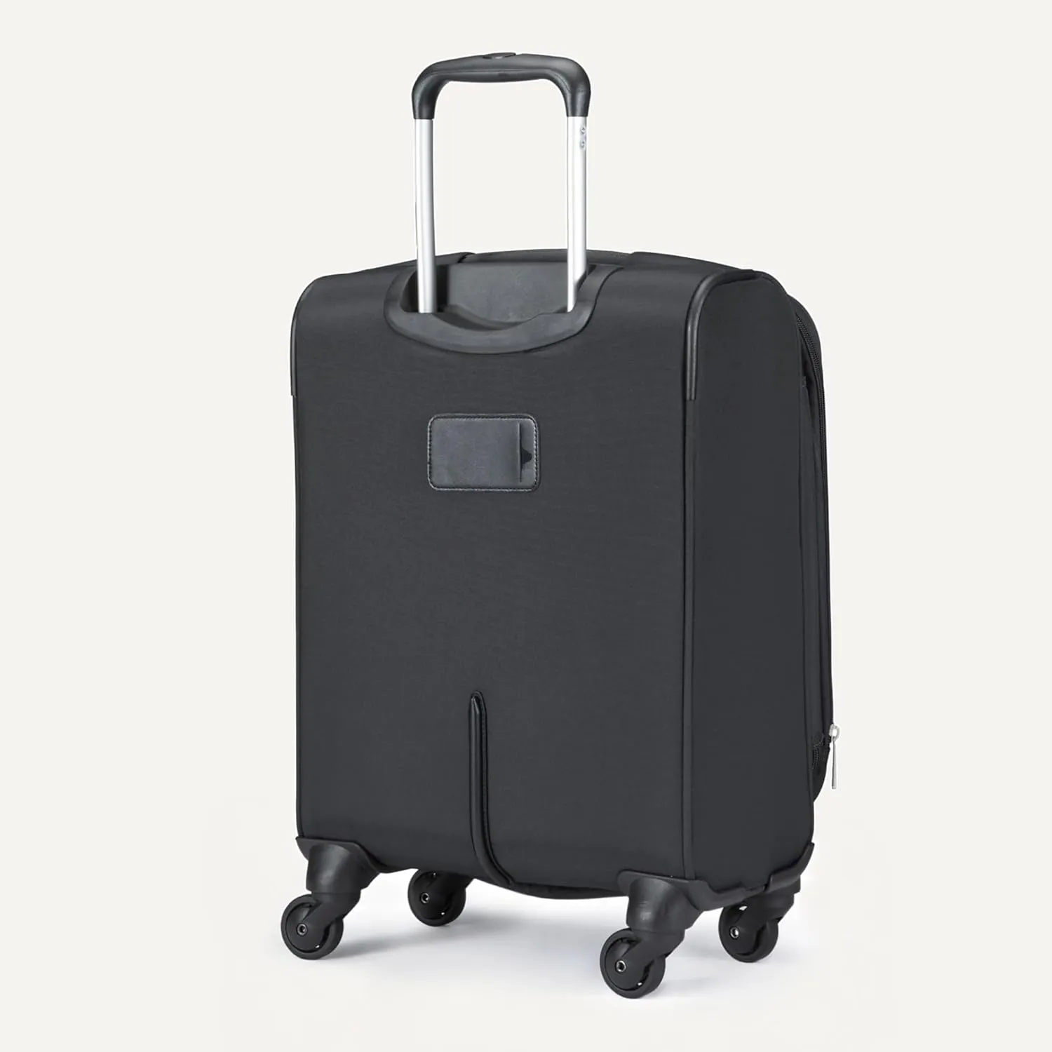 Amazon Basics Luggage, 21" Medium Carry-On Softside Suitcase With Wheels, With Four 360-Degree Multi-directional Spinner Wheels, Expandable Space, ZipperedPocket and Straps, Telescopic Handle, Black