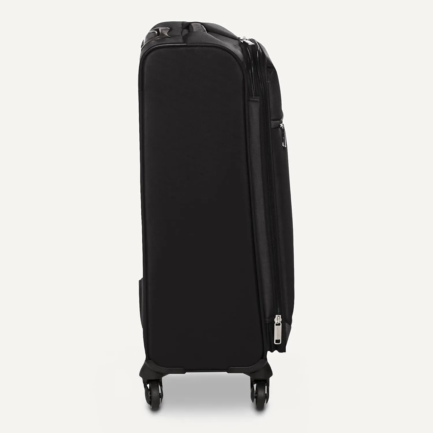 Amazon Basics Luggage, 30" Large Checked Softside Suitcase With Wheels, With Four 360-Degree Multi-directional Spinner Wheels, Expandable Capacity, Zippered Pocket and Straps, Telescopic Handle, Black