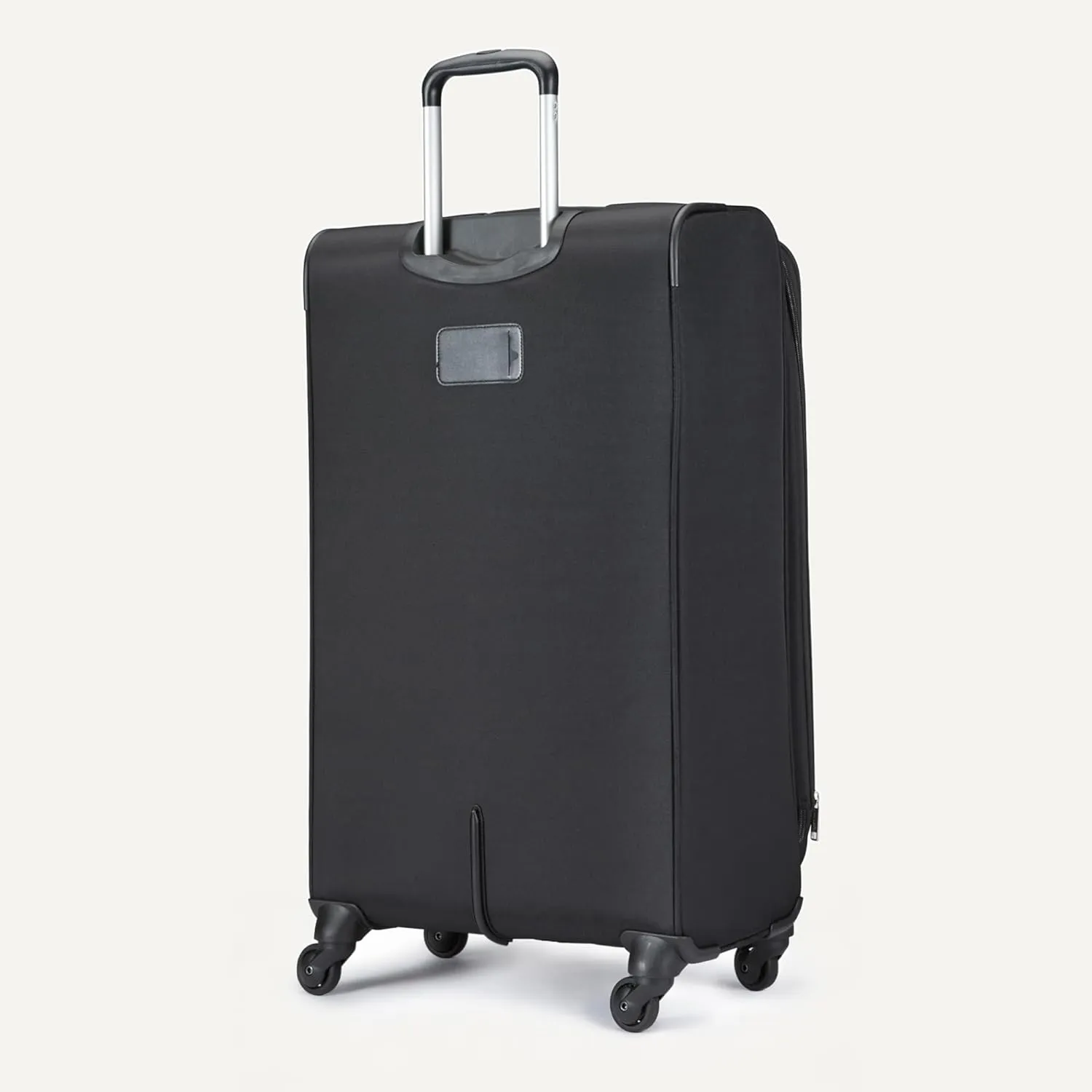 Amazon Basics Luggage, 30" Large Checked Softside Suitcase With Wheels, With Four 360-Degree Multi-directional Spinner Wheels, Expandable Capacity, Zippered Pocket and Straps, Telescopic Handle, Black