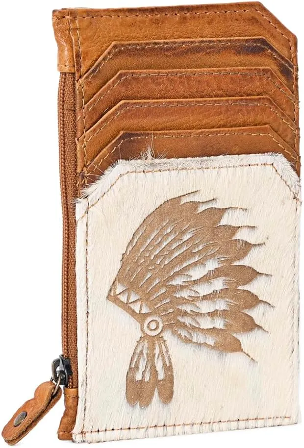 American Darling Card Holder Hair on Genuine Leather | Card Holder | Business Card Holder | Credit Card Holder | Leather Card Holder | Sports Card Holder