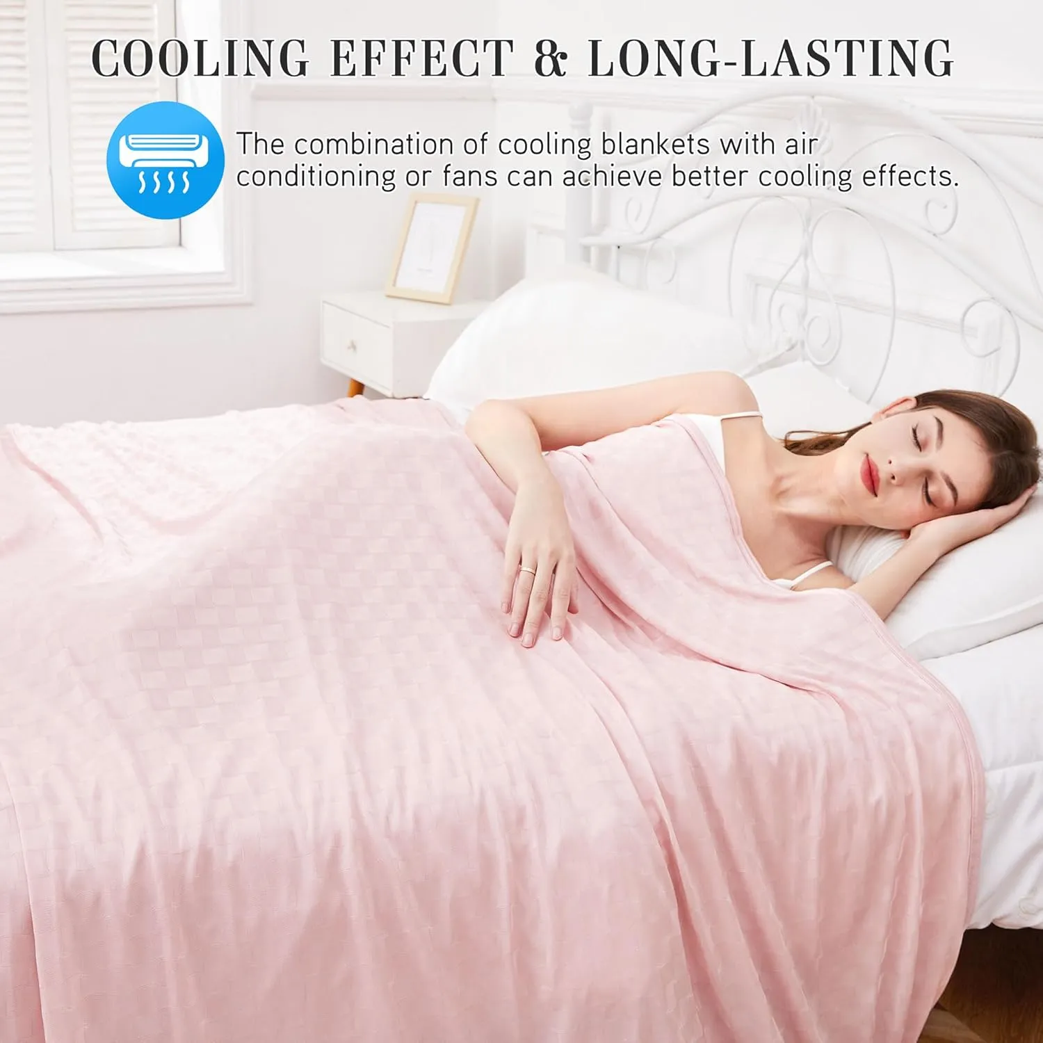 AmyHomie Cooling Blanket,90"x90"Queen Size,Summer Blankets with Double Sided Cold Effect, Arc-Chill Q-Max>0.5 Cool Fiber, Breathable Lightweight Blankets for Hot Sleepers Night Sweats