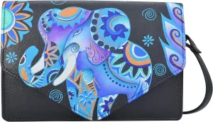 Anna by Anuschka Hand Painted Women’s Genuine Leather 3 in 1 Convertible Crossbody/Clutch/Belt bag