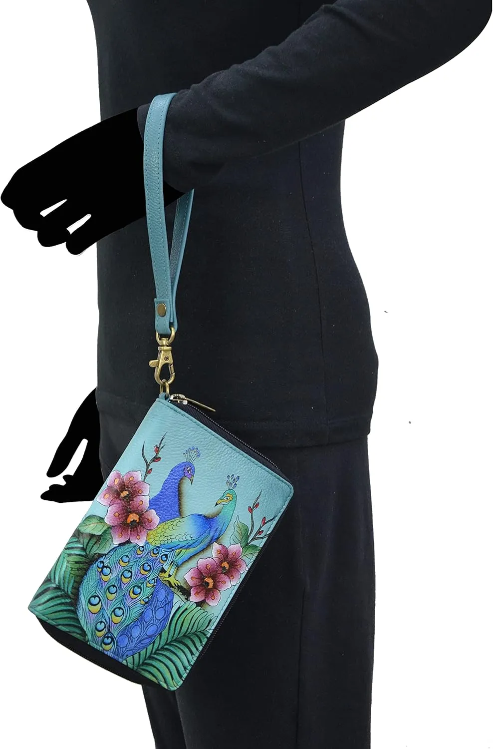 Anna by Anuschka Women's Hand-Painted Genuine Leather Passport Organizer Wristlet