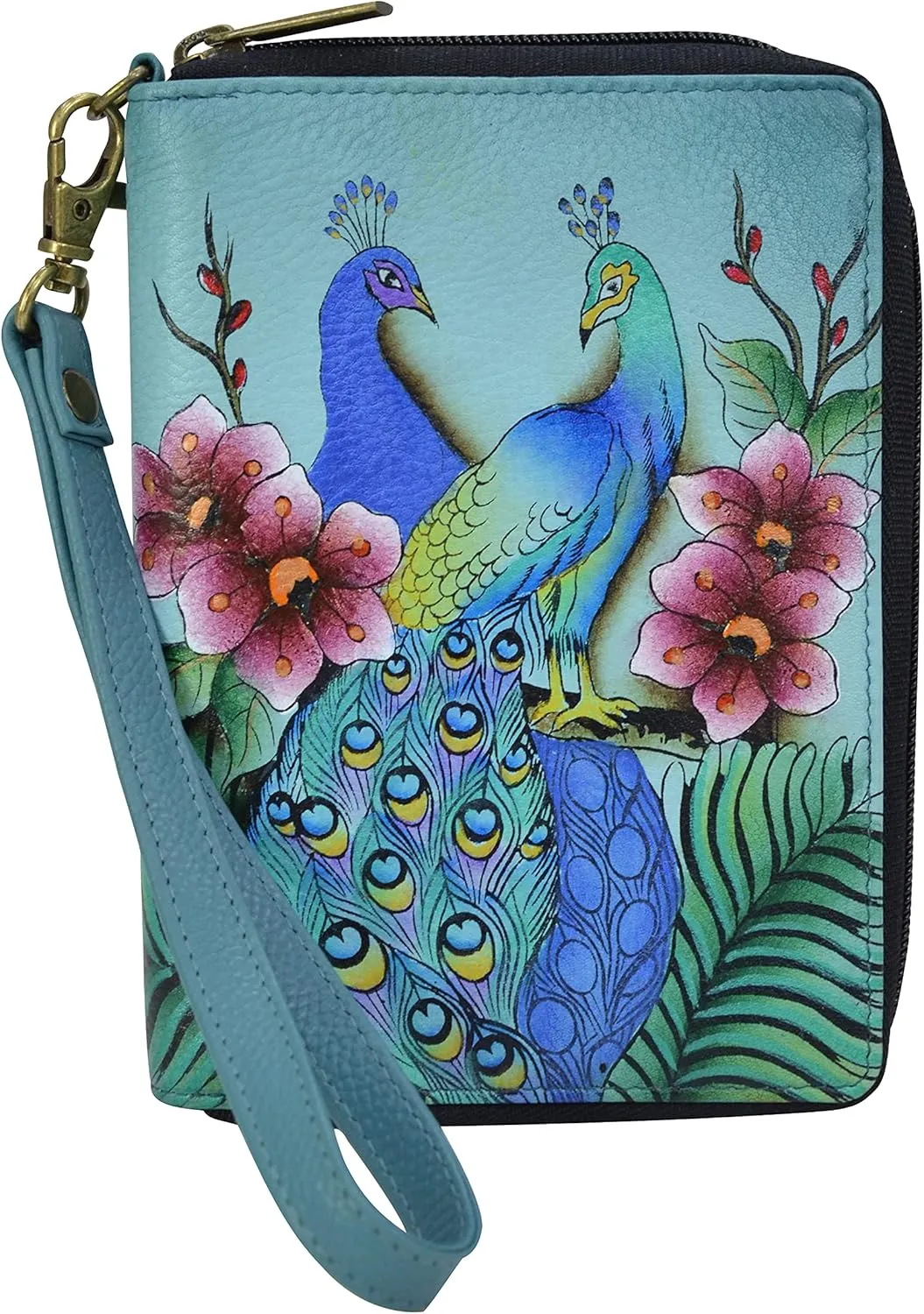 Anna by Anuschka Women's Hand-Painted Genuine Leather Passport Organizer Wristlet